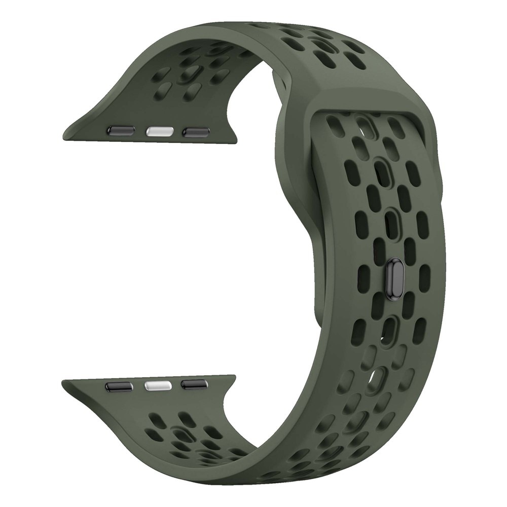 Correa Sport de silicona Apple Watch Series 9 45mm Verde oscuro