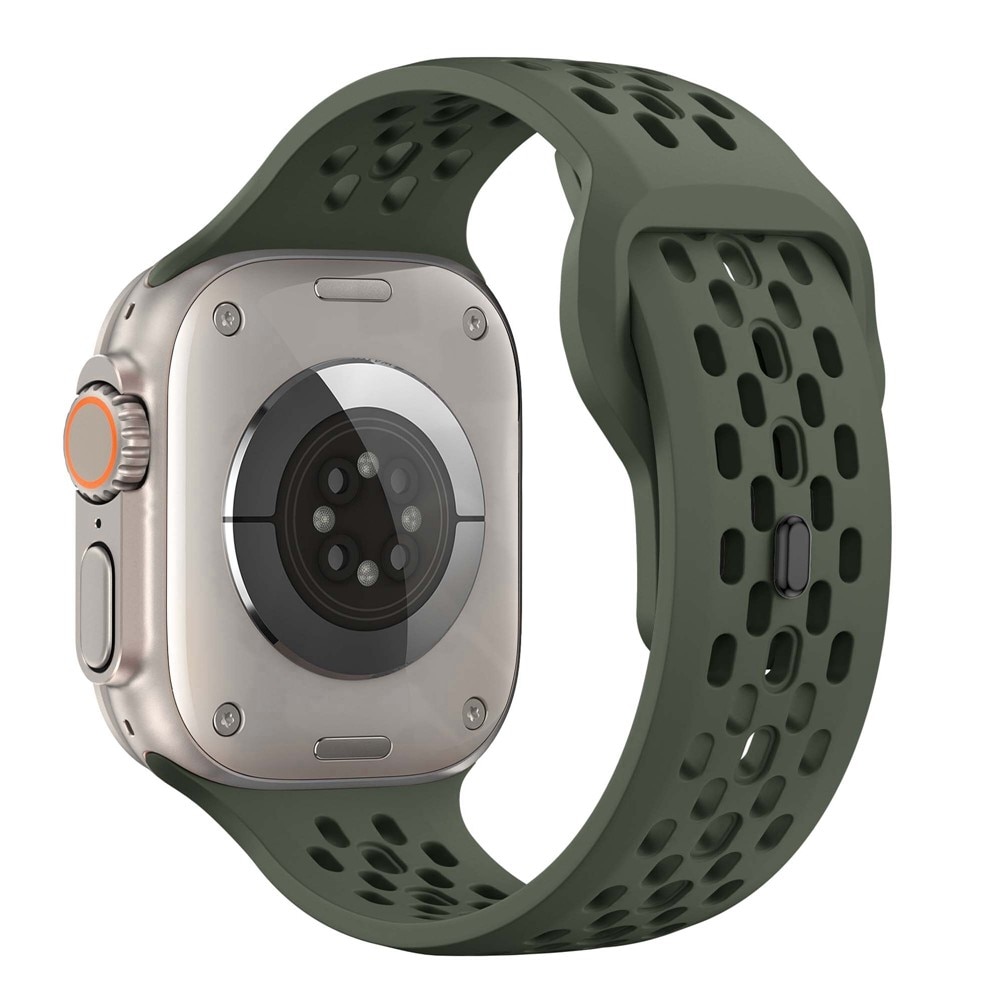 Correa Sport de silicona Apple Watch Series 9 45mm Verde oscuro