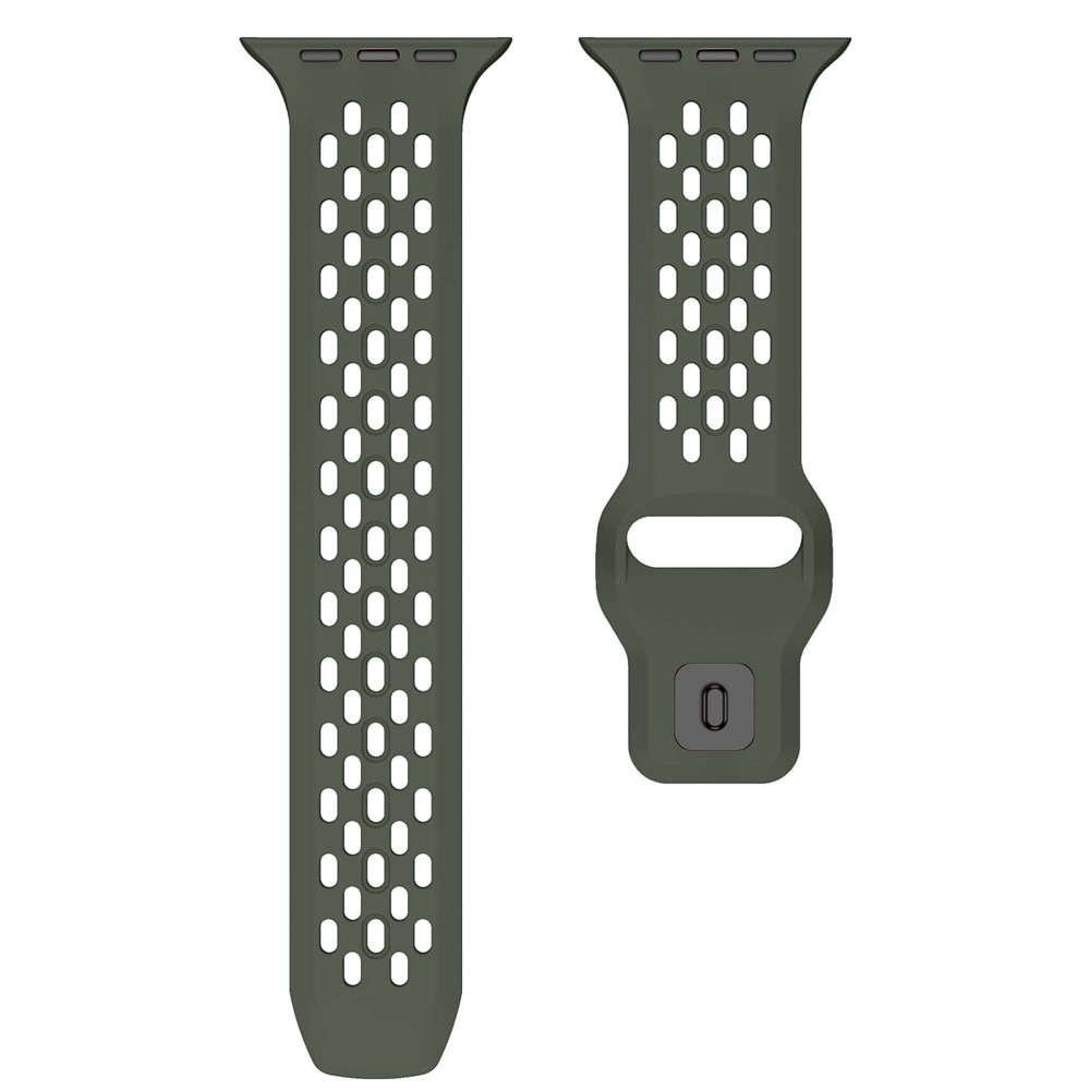 Correa Sport de silicona Apple Watch Series 9 45mm Verde oscuro