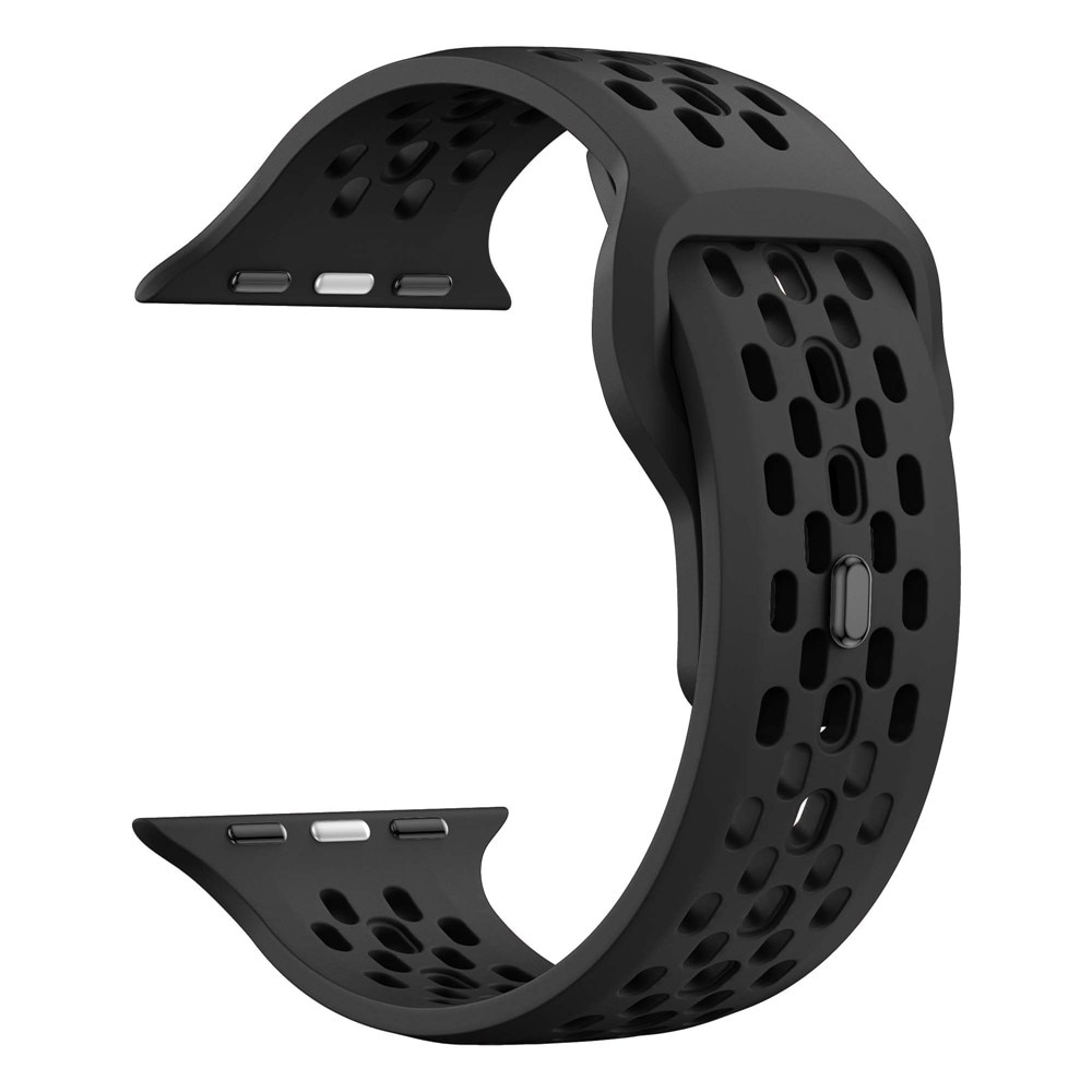 Correa Sport de silicona Apple Watch Series 9 45mm Negro