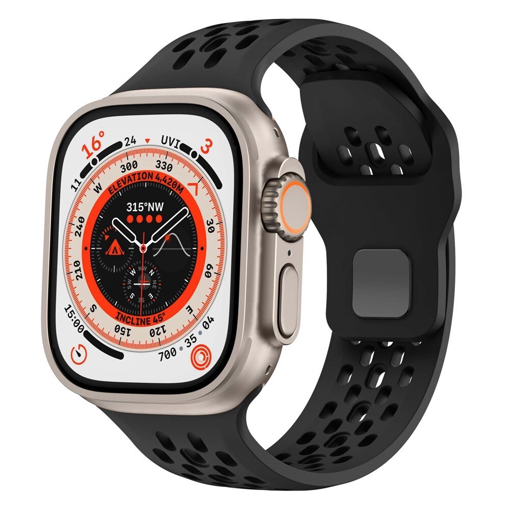 Correa Sport de silicona Apple Watch Series 7 45mm Negro