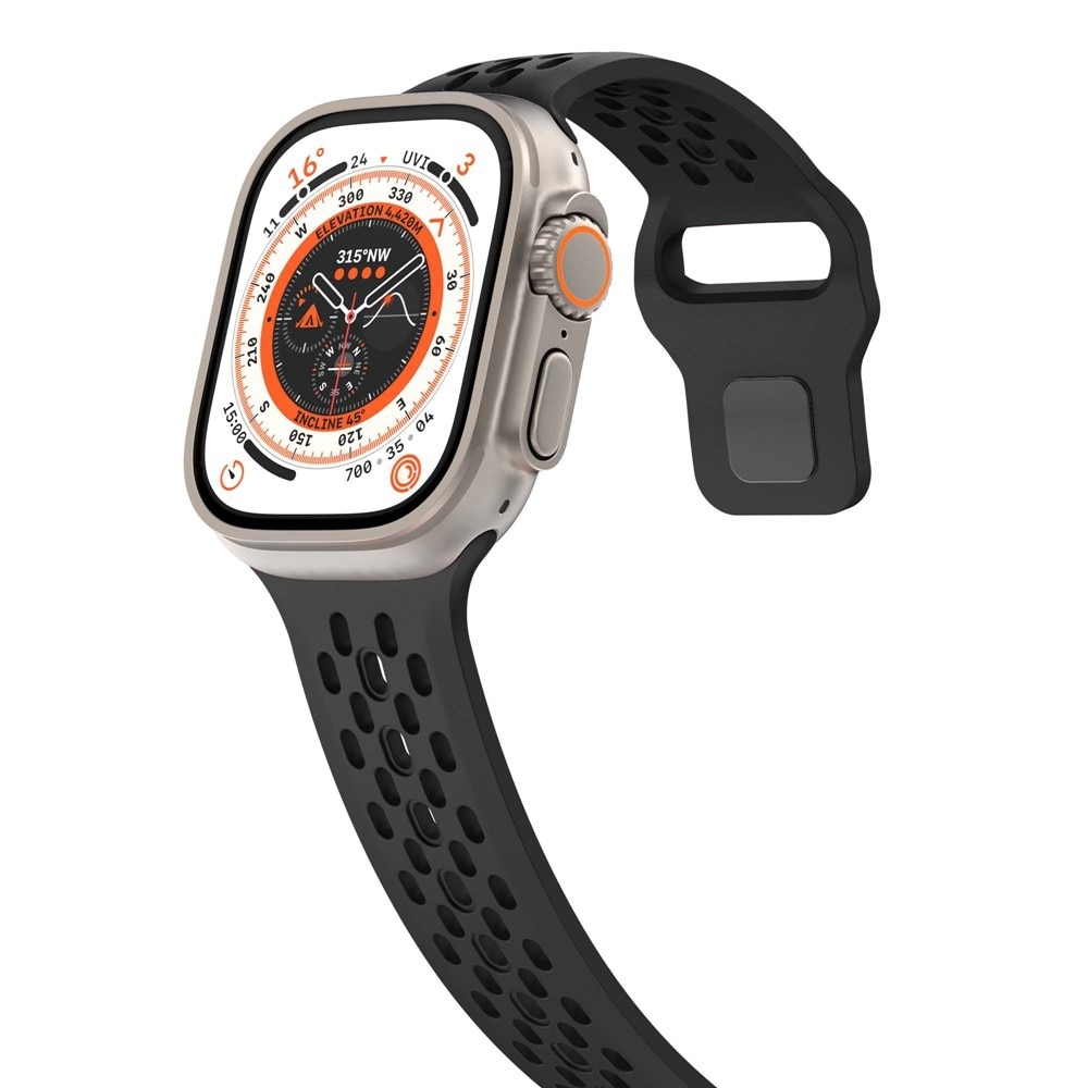 Correa Sport de silicona Apple Watch Series 7 45mm Negro