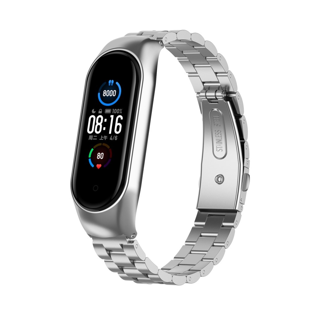 Correa de acero Xiaomi Mi Band 5/6 Plata