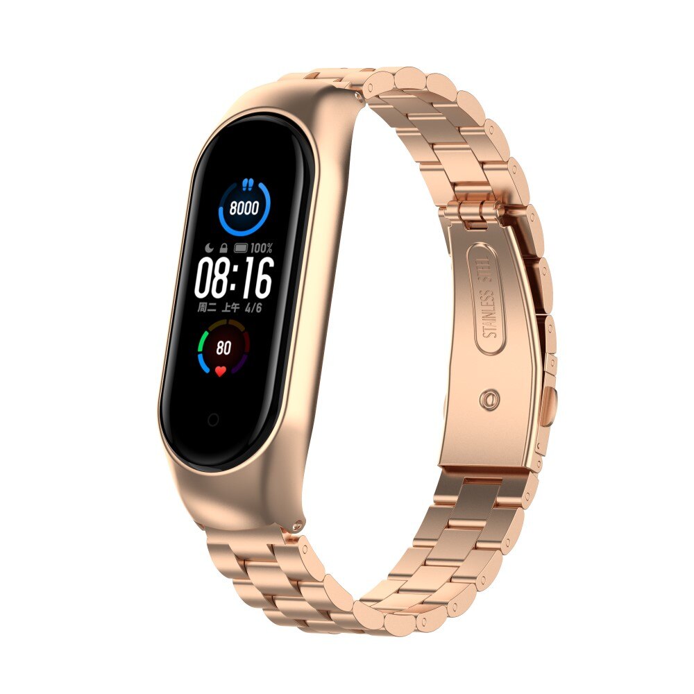 Correa de acero Xiaomi Mi Band 5/6 Oro rosa