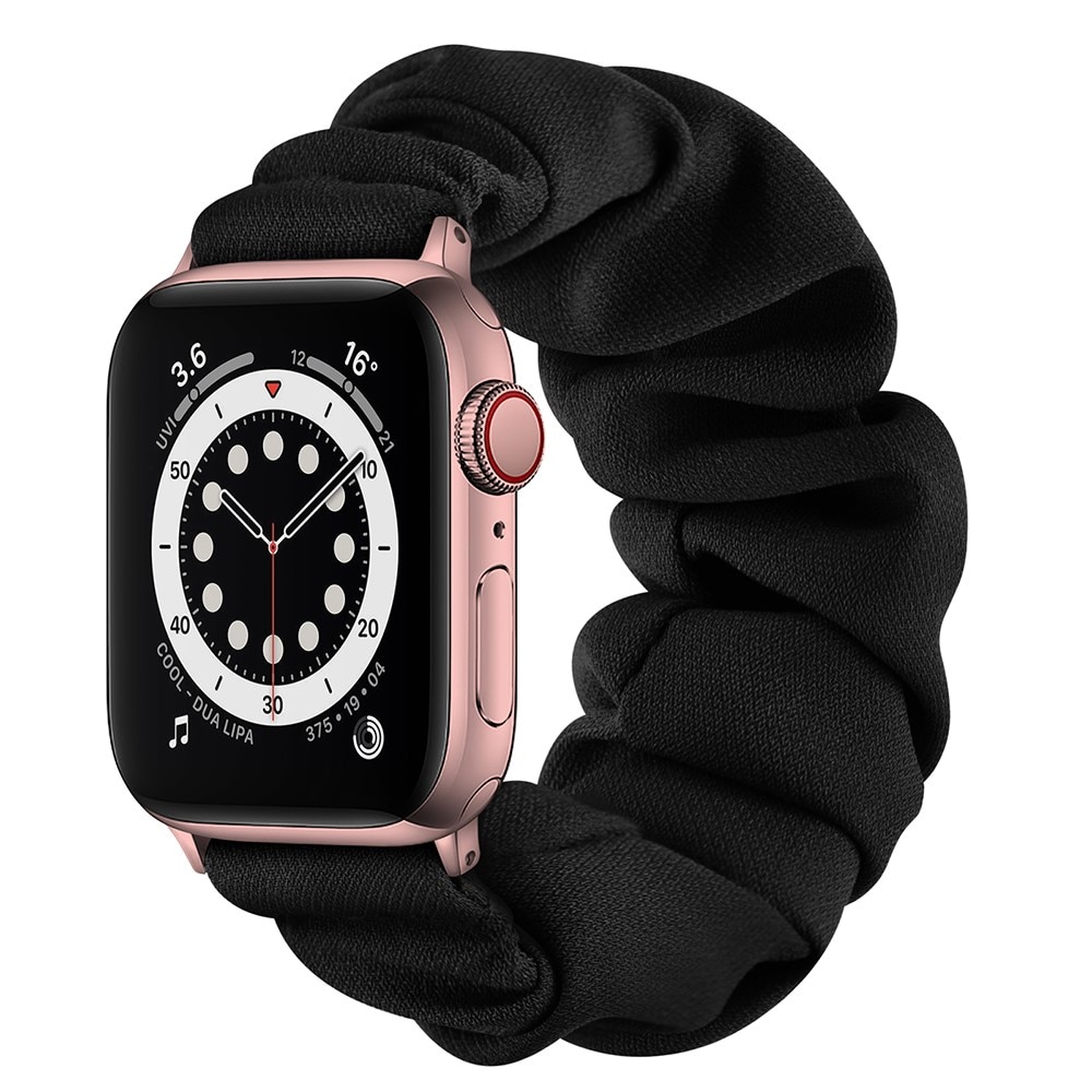 Correa Scrunchie Apple Watch 41mm Series 8 Negro/Oro rosa