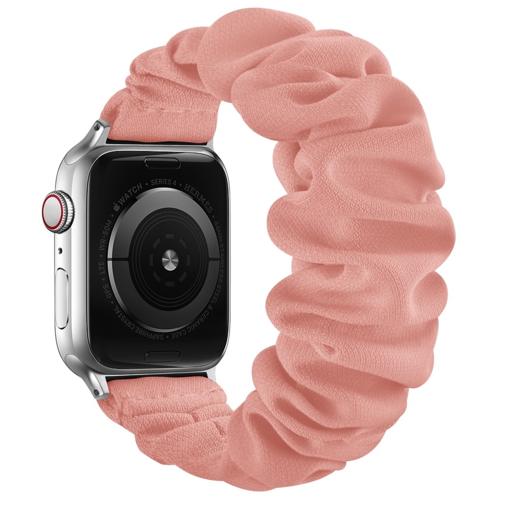 Correa Scrunchie Apple Watch 40mm rosa/plata