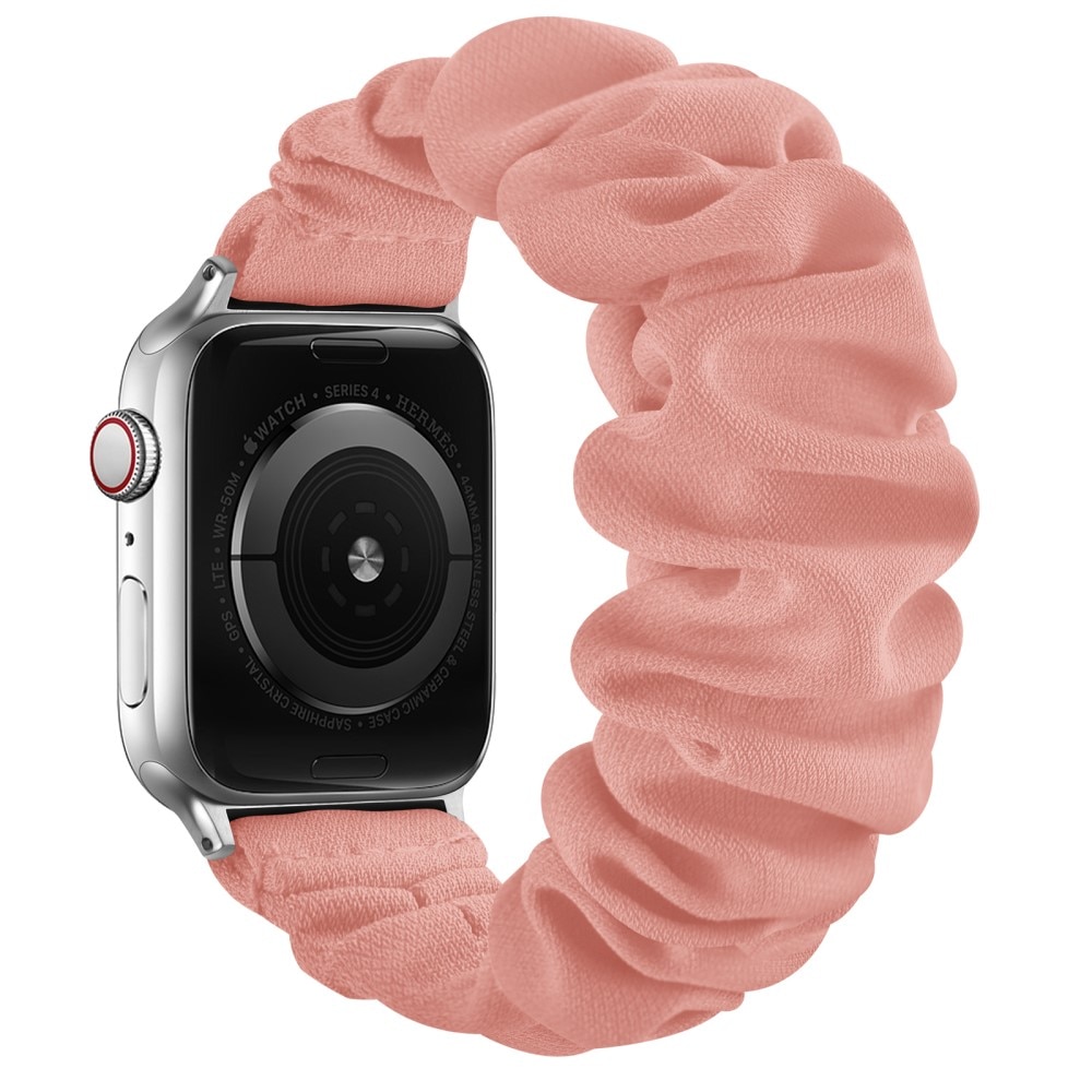 Correa Scrunchie Apple Watch 41mm Series 9 rosa/plata
