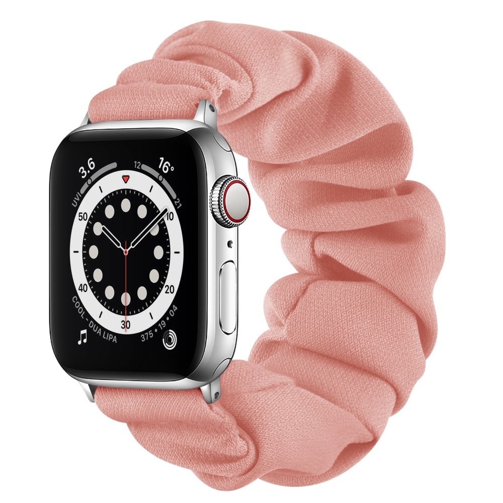 Correa Scrunchie Apple Watch 41mm Series 7 rosa/plata