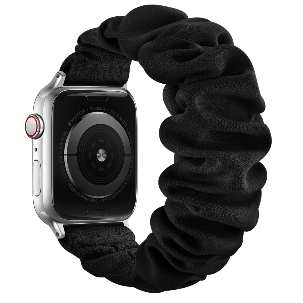 Correa Scrunchie Apple Watch 38mm negro/plata