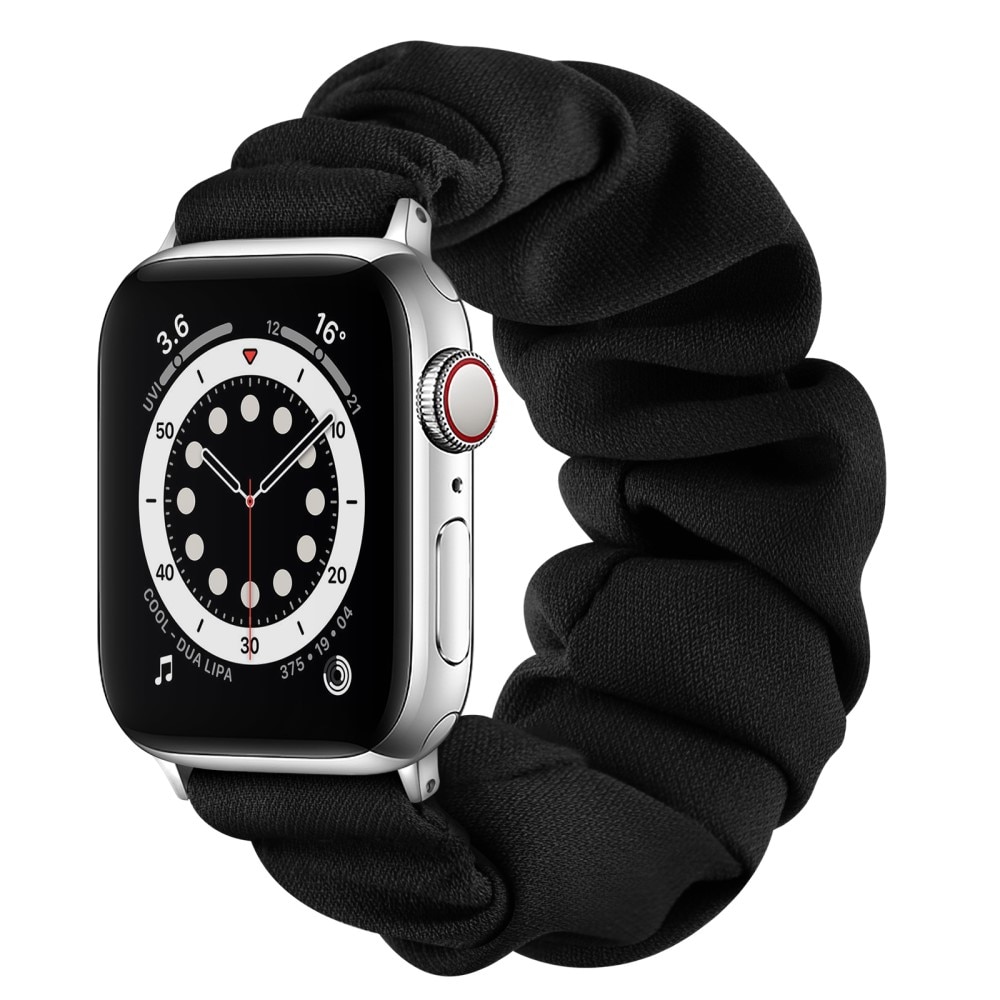 Correa Scrunchie Apple Watch 41mm Series 8 Negro/Plata