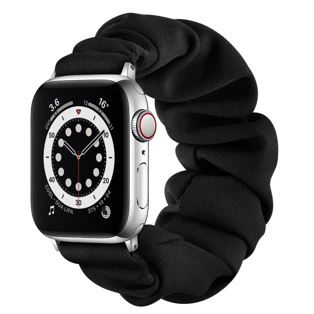 Correa Scrunchie Apple Watch 41mm Series 9 negro/plata