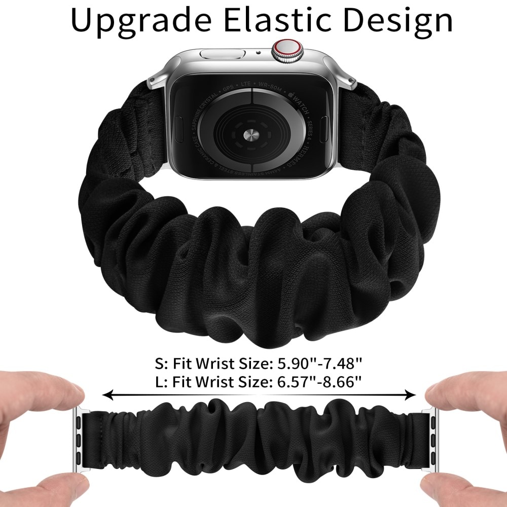 Correa Scrunchie Apple Watch 41mm Series 9 negro/plata