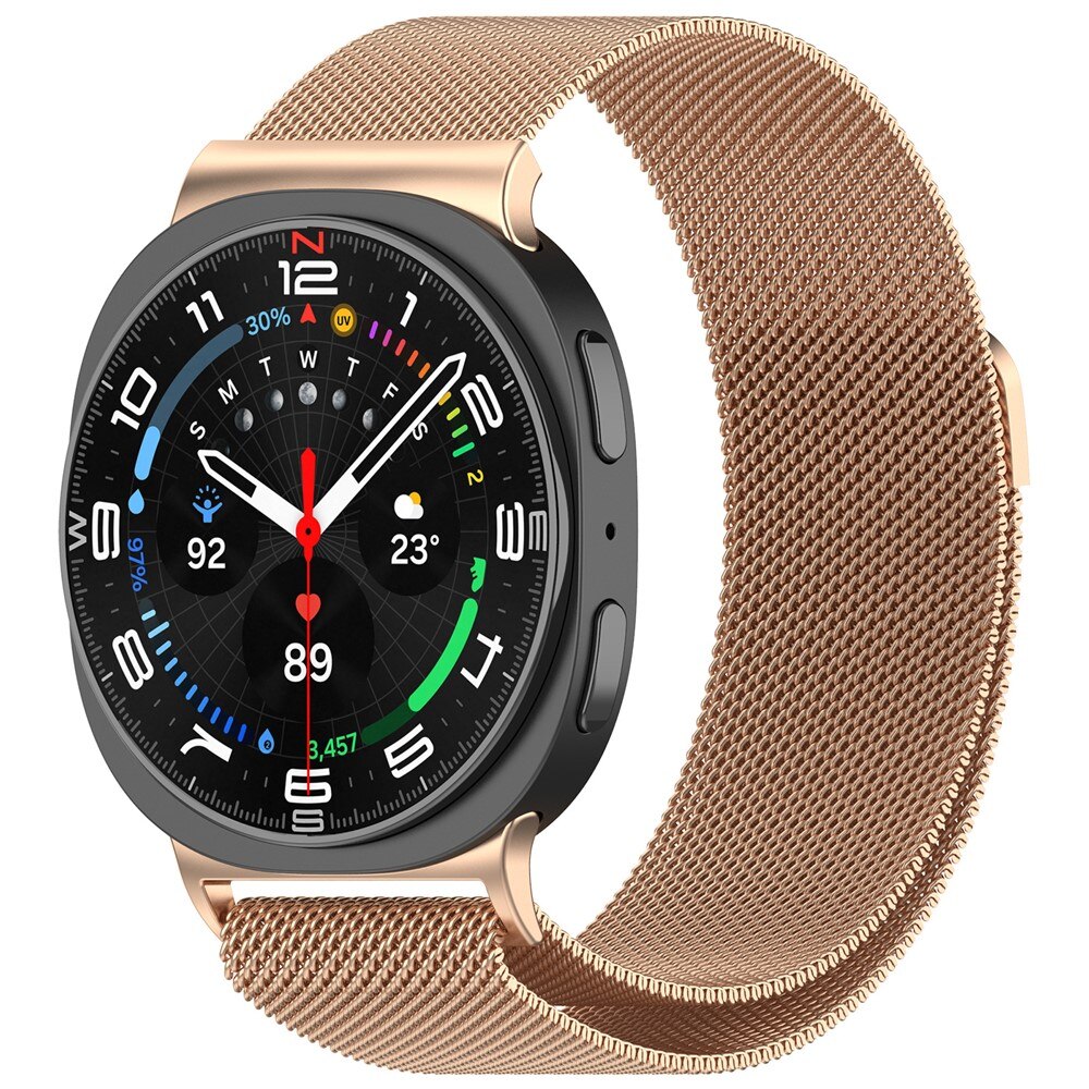 Pulsera milanesa para Samsung Galaxy Watch 8 Classic, Oro rosa
