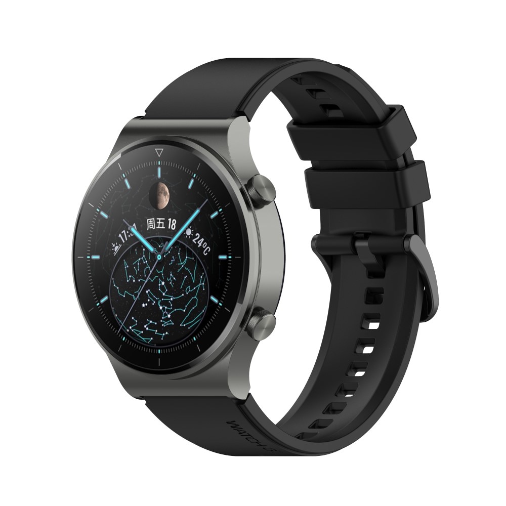 Correa de silicona para Huawei Watch GT 2 46mm, Negro
