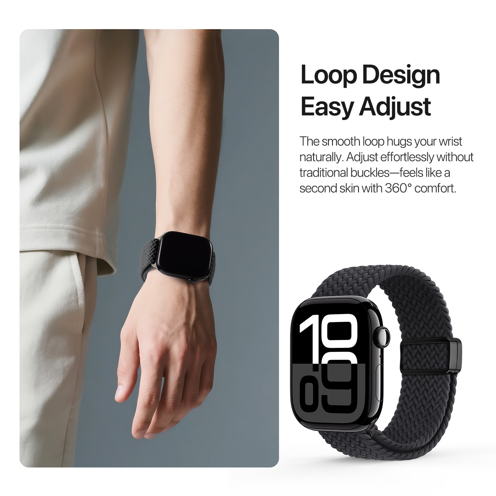 Correa de Nylon Woven Apple Watch Series 4-6 44mm Navy