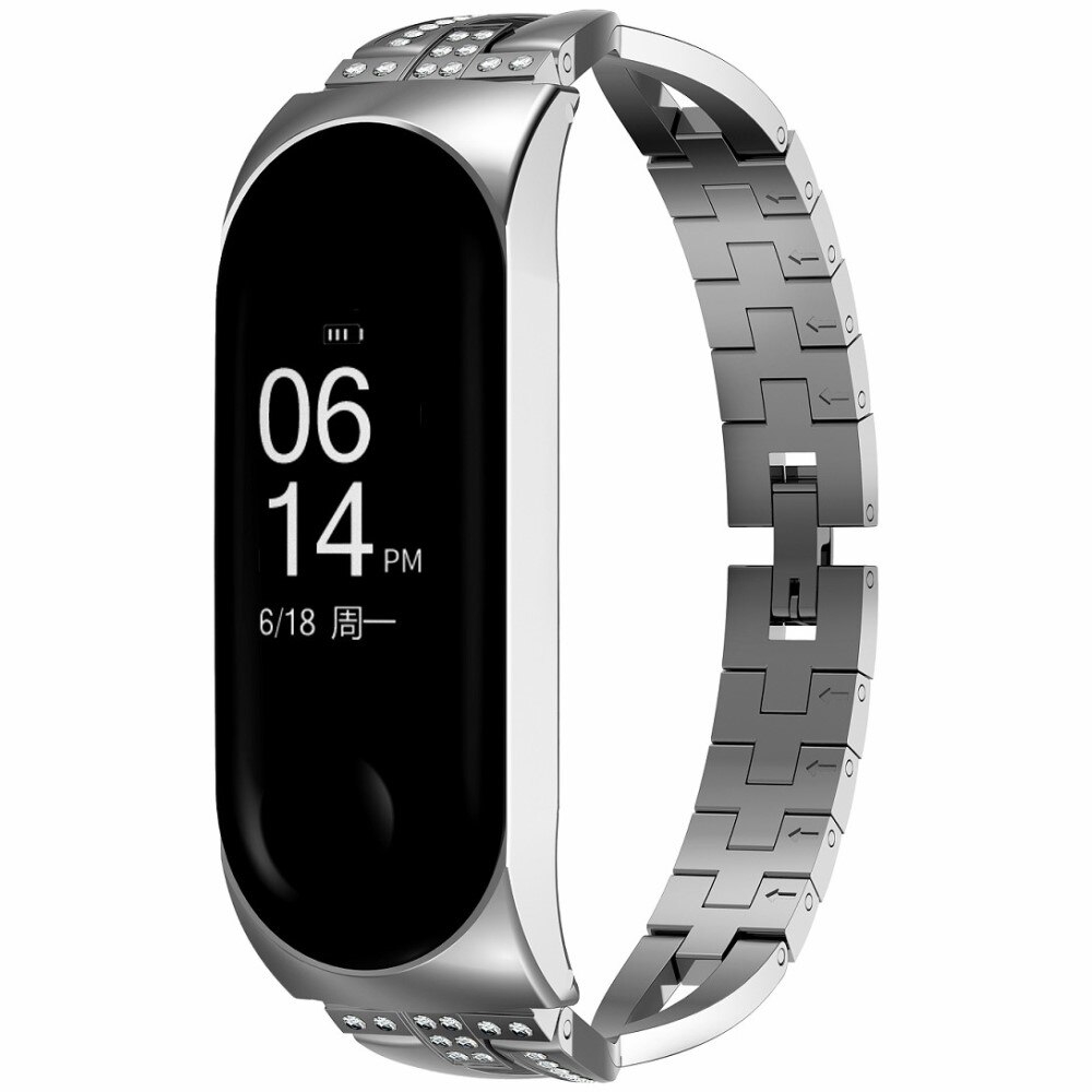 Correa Cristal Xiaomi Mi Band 3/4 Plata