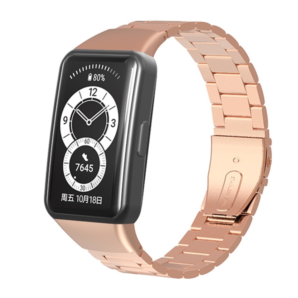 Correa de acero Huawei Band 6 Oro rosa