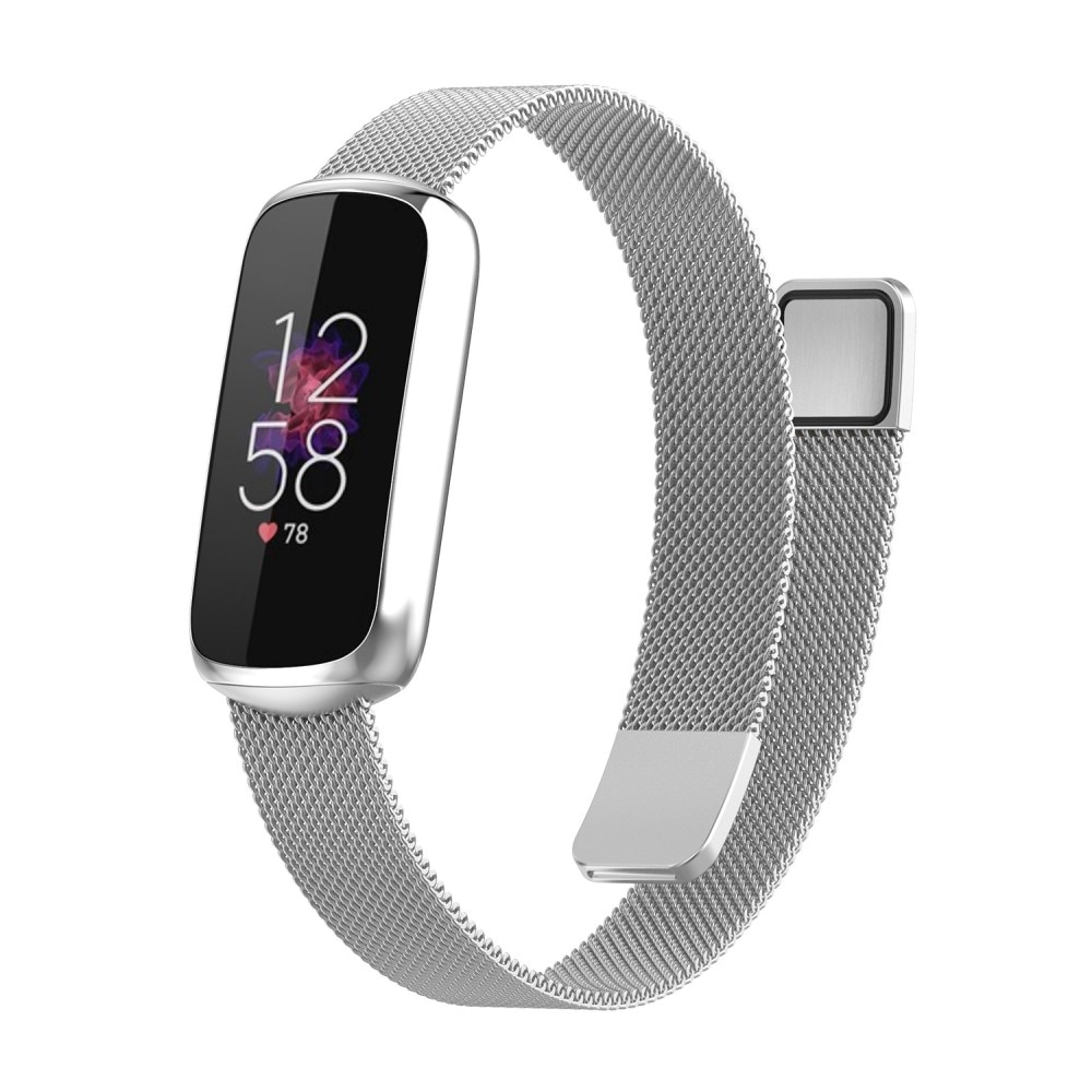 Pulsera milanesa para Fitbit Luxe, Plata