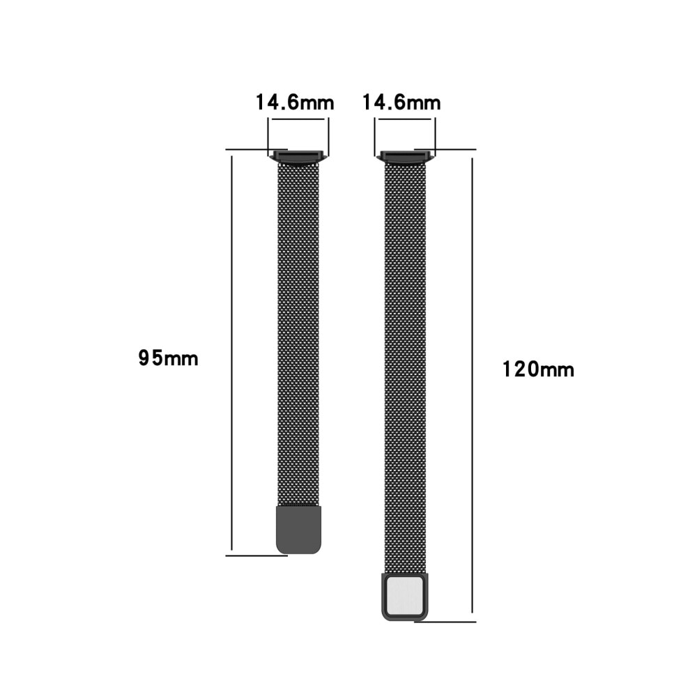 Pulsera milanesa para Fitbit Luxe, Plata