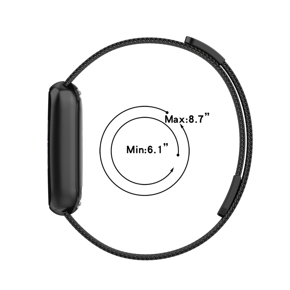 Pulsera milanesa para Fitbit Luxe, Plata
