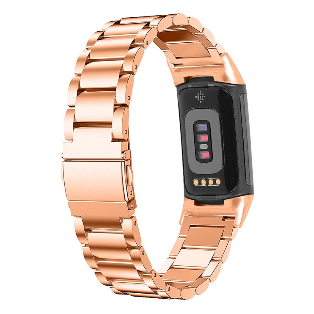 Correa de acero Fitbit Charge 6 Oro rosa