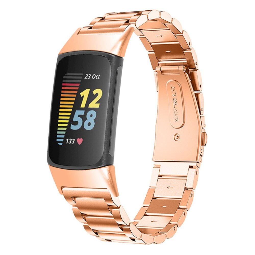 Correa de acero Fitbit Charge 5 Oro rosa