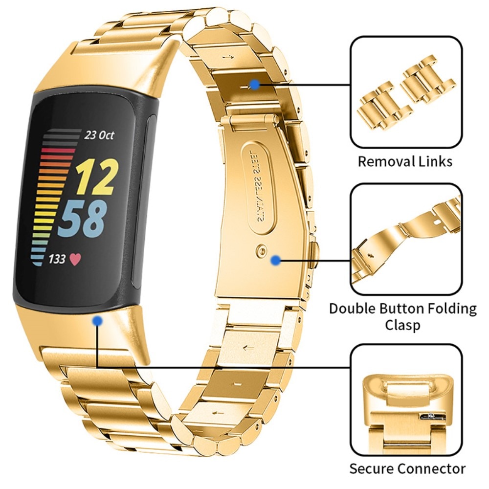 Correa de acero Fitbit Charge 6 Oro