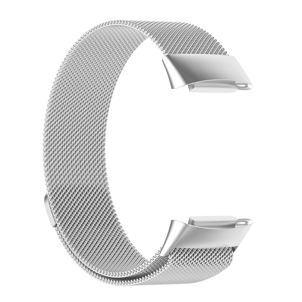 Pulsera milanesa para Fitbit Charge 6, Plata