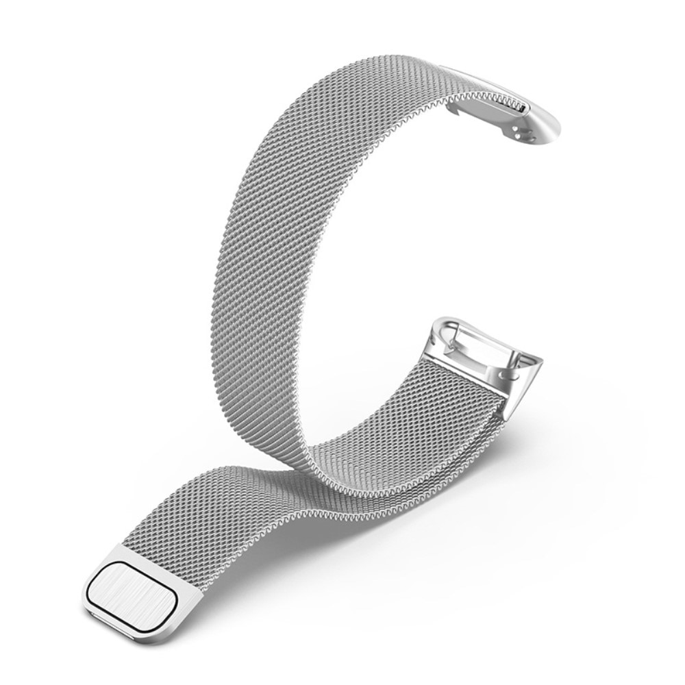 Pulsera milanesa para Fitbit Charge 6, Plata