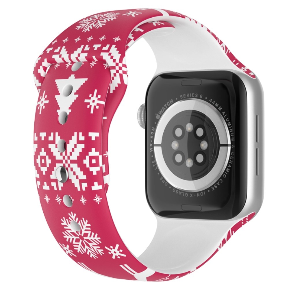 Correa de silicona con Diseño Navideño para Apple Watch 38mm Copo de nieve