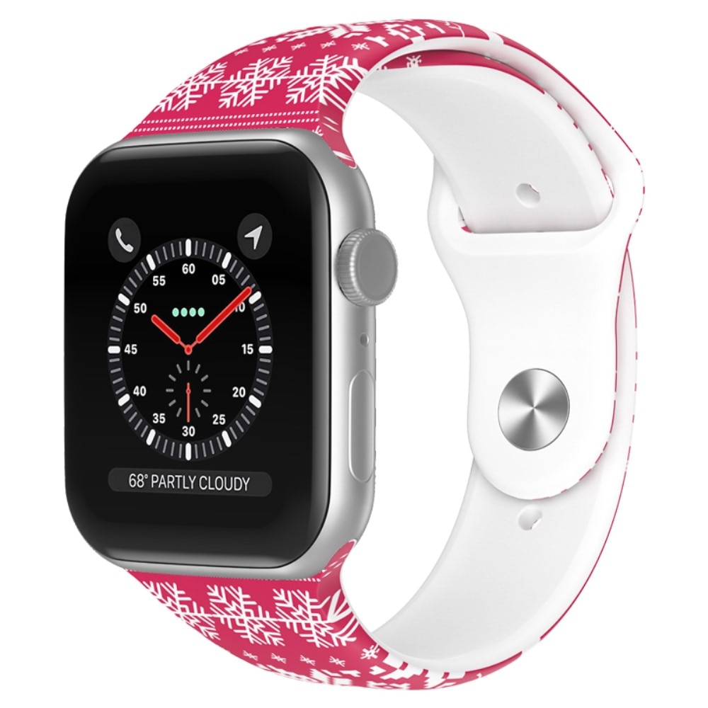 Correa de silicona con Diseño Navideño para Apple Watch 38mm Copo de nieve