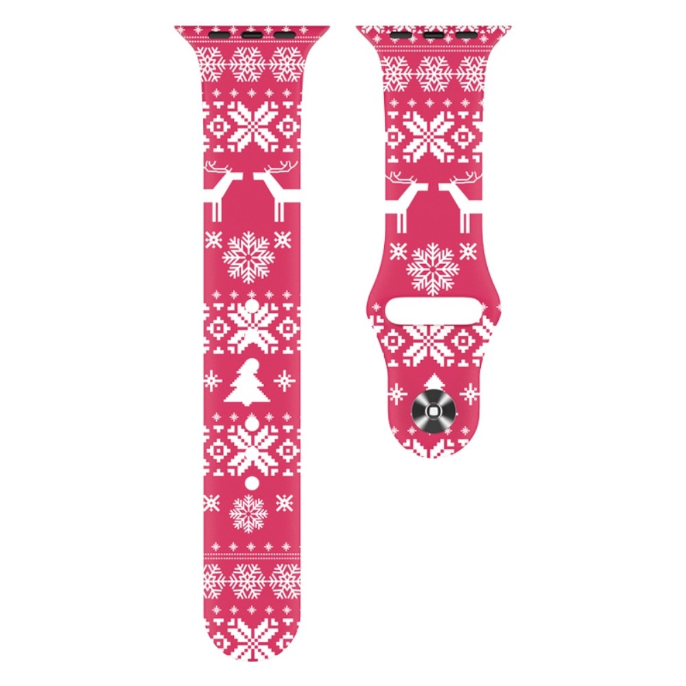 Correa de silicona con Diseño Navideño para Apple Watch 38mm Copo de nieve