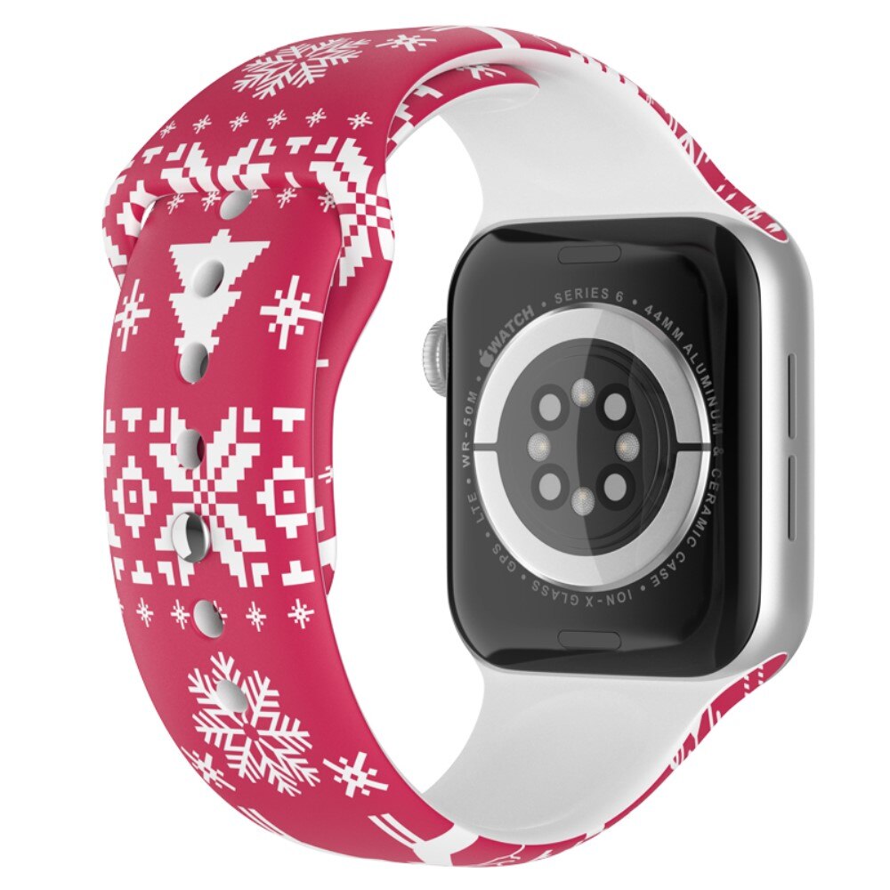 Correa de silicona con Diseño Navideño para Apple Watch Ultra 2 49mm Copo de nieve