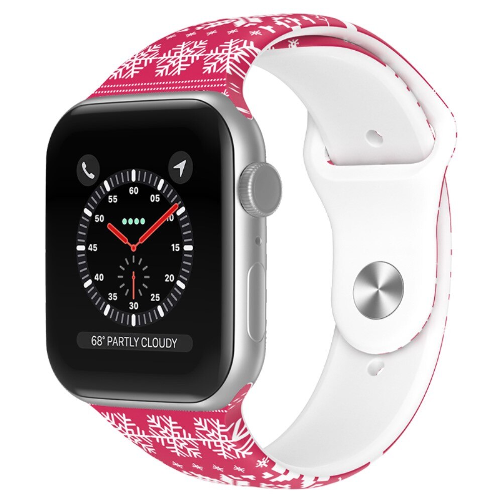 Correa de silicona con Diseño Navideño para Apple Watch Ultra 2 49mm Copo de nieve