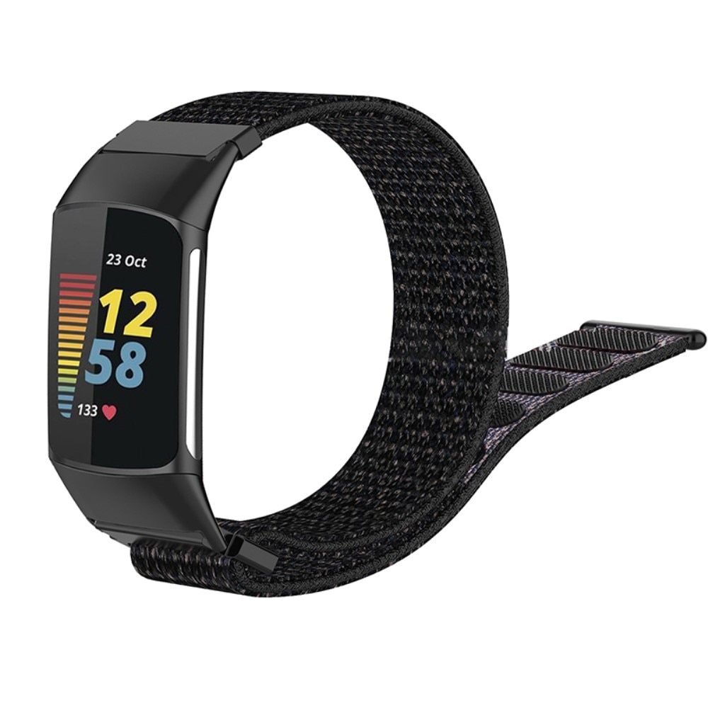 Correa de nailon Fitbit Charge 5 Negro