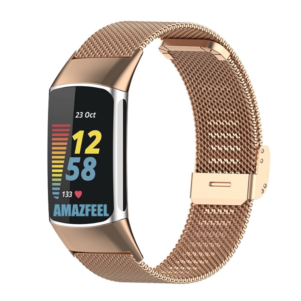 Correa de malla Fitbit Charge 5 Rose Gold