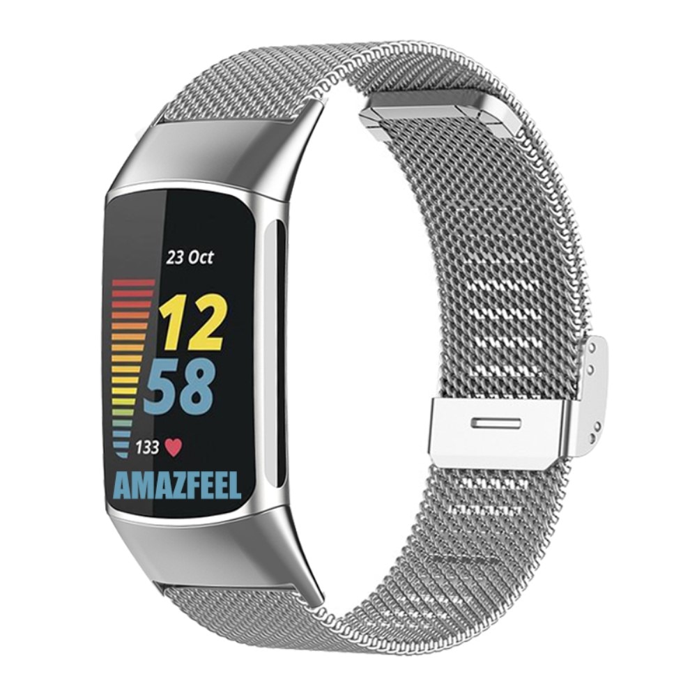 Correa de malla Fitbit Charge 5 Plata