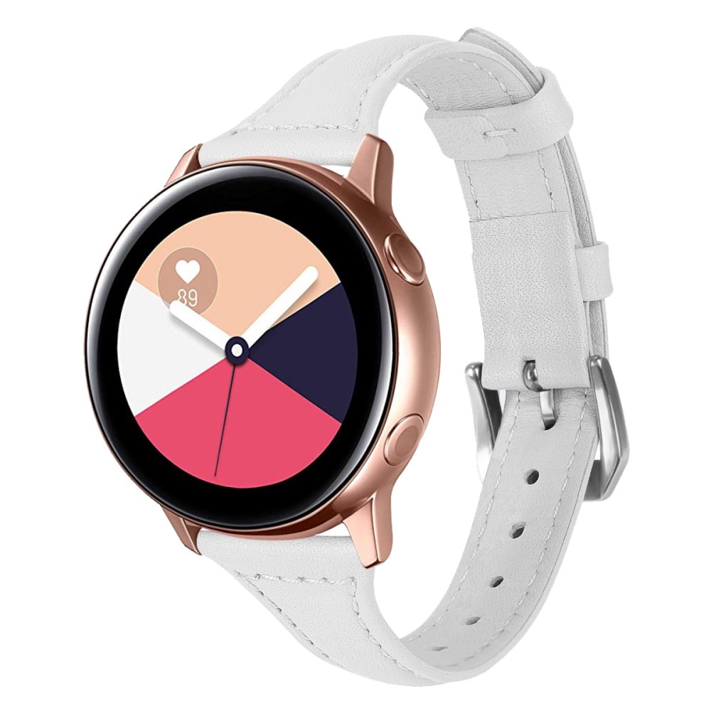 Correa fina de piel Samsung Galaxy Watch 42mm Blanco