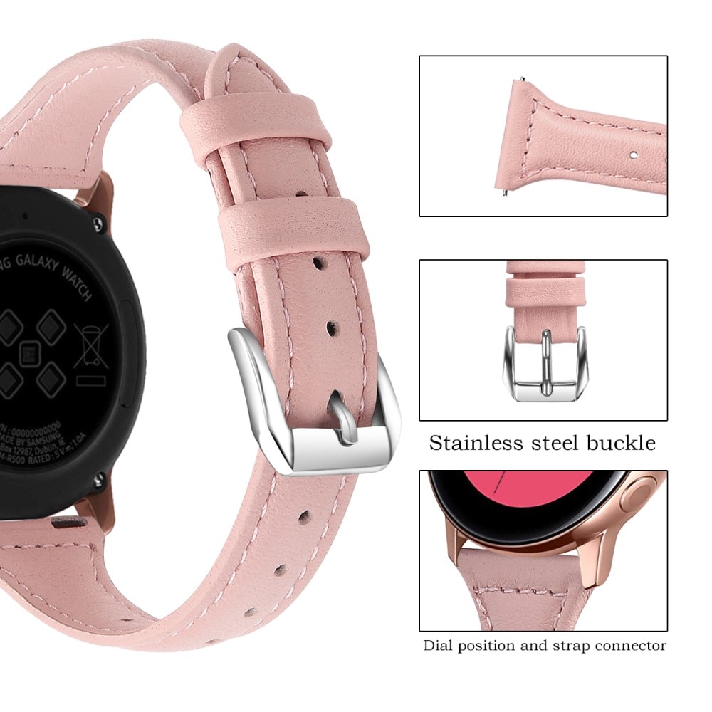 Correa fina de piel Samsung Galaxy Watch 5 Pro 45mm Rosado