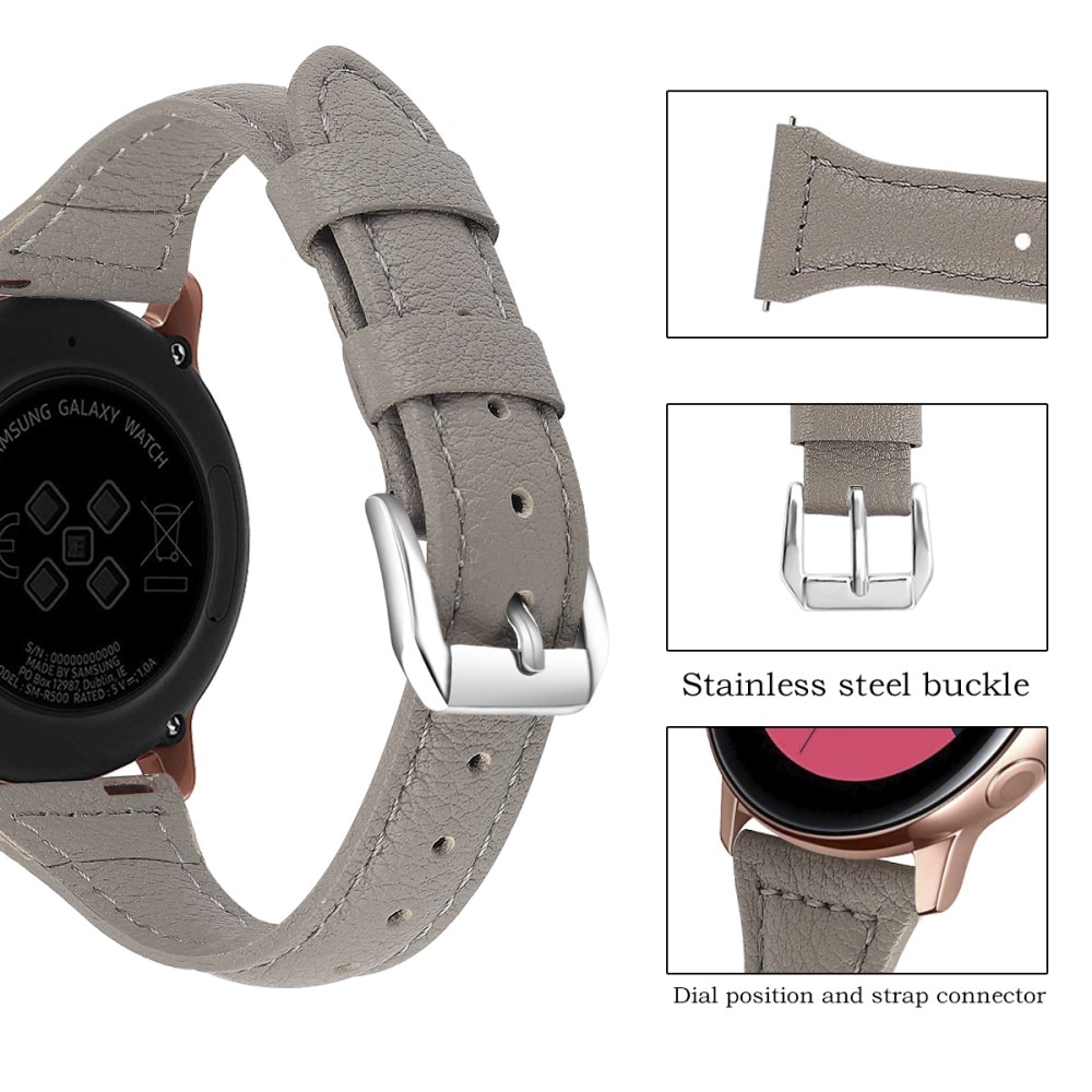 Correa fina de piel Samsung Galaxy Watch 3 41mm gris