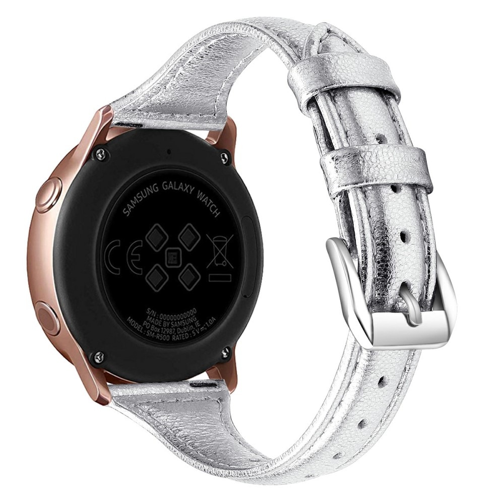 Correa fina de piel Samsung Galaxy Watch 5 Pro 45mm plata