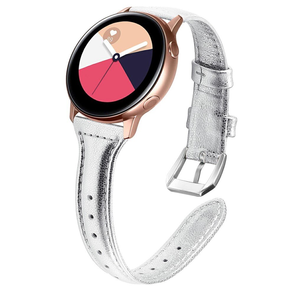 Correa fina de piel Samsung Galaxy Watch 5 44mm plata