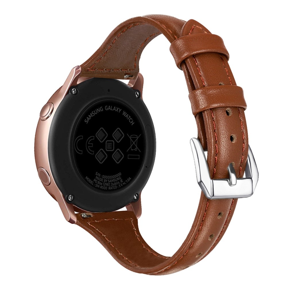 Correa fina de piel Samsung Galaxy Watch Active 2 40mm marrón