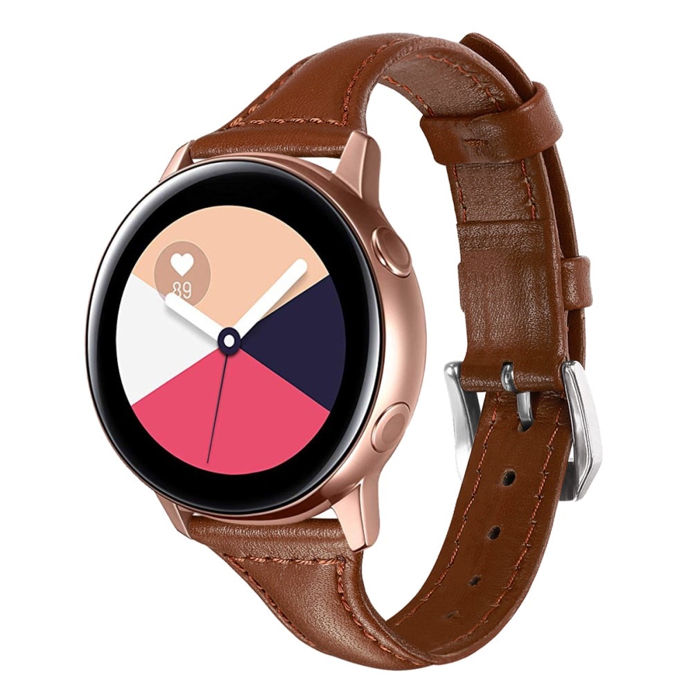 Correa fina de piel Samsung Galaxy Watch 42mm Marrón