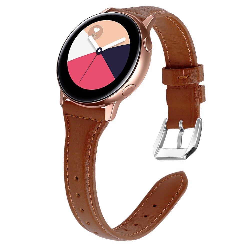 Correa fina de piel Samsung Galaxy Watch 42mm Marrón