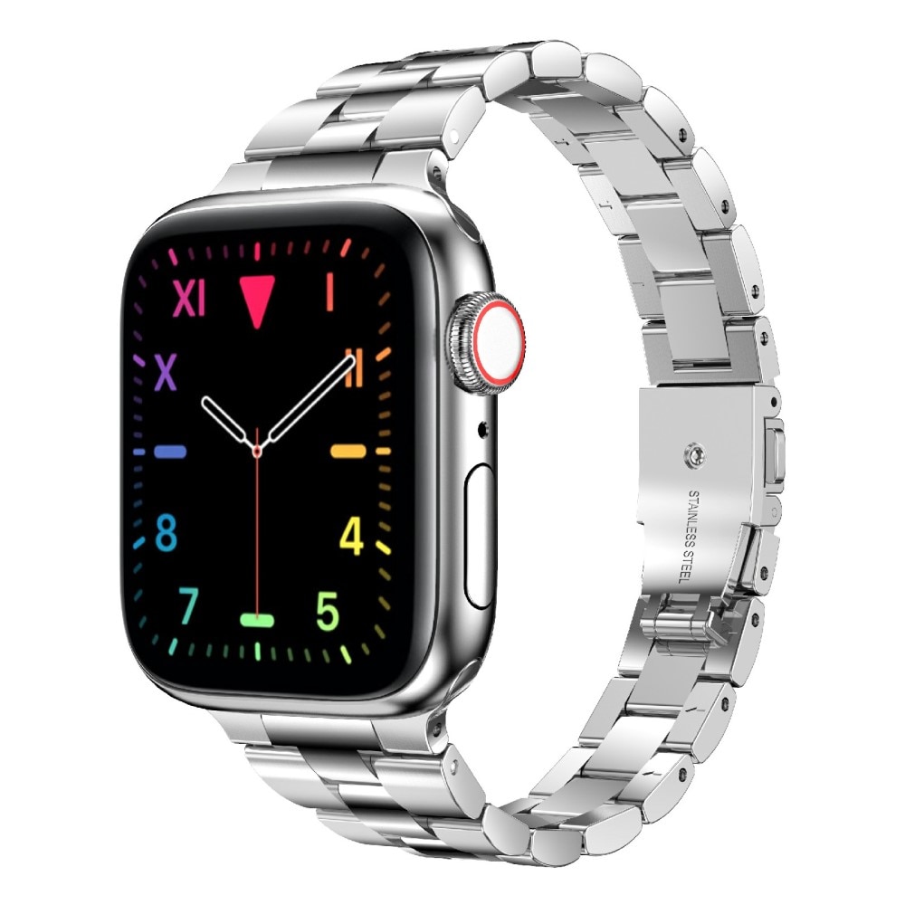 Correa fina de acero Apple Watch 41mm Series 9 plata