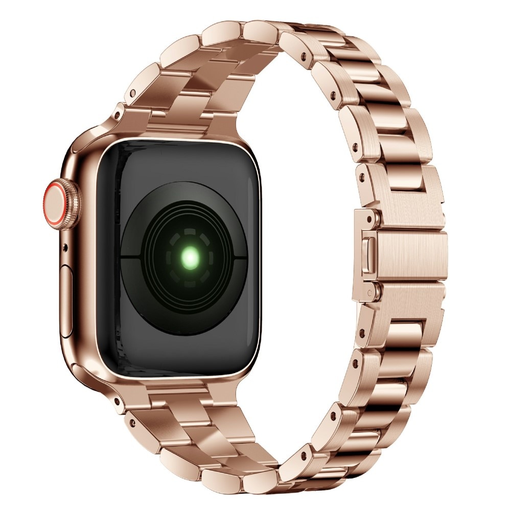 Correa fina de acero Apple Watch 45mm Series 7 oro rosa