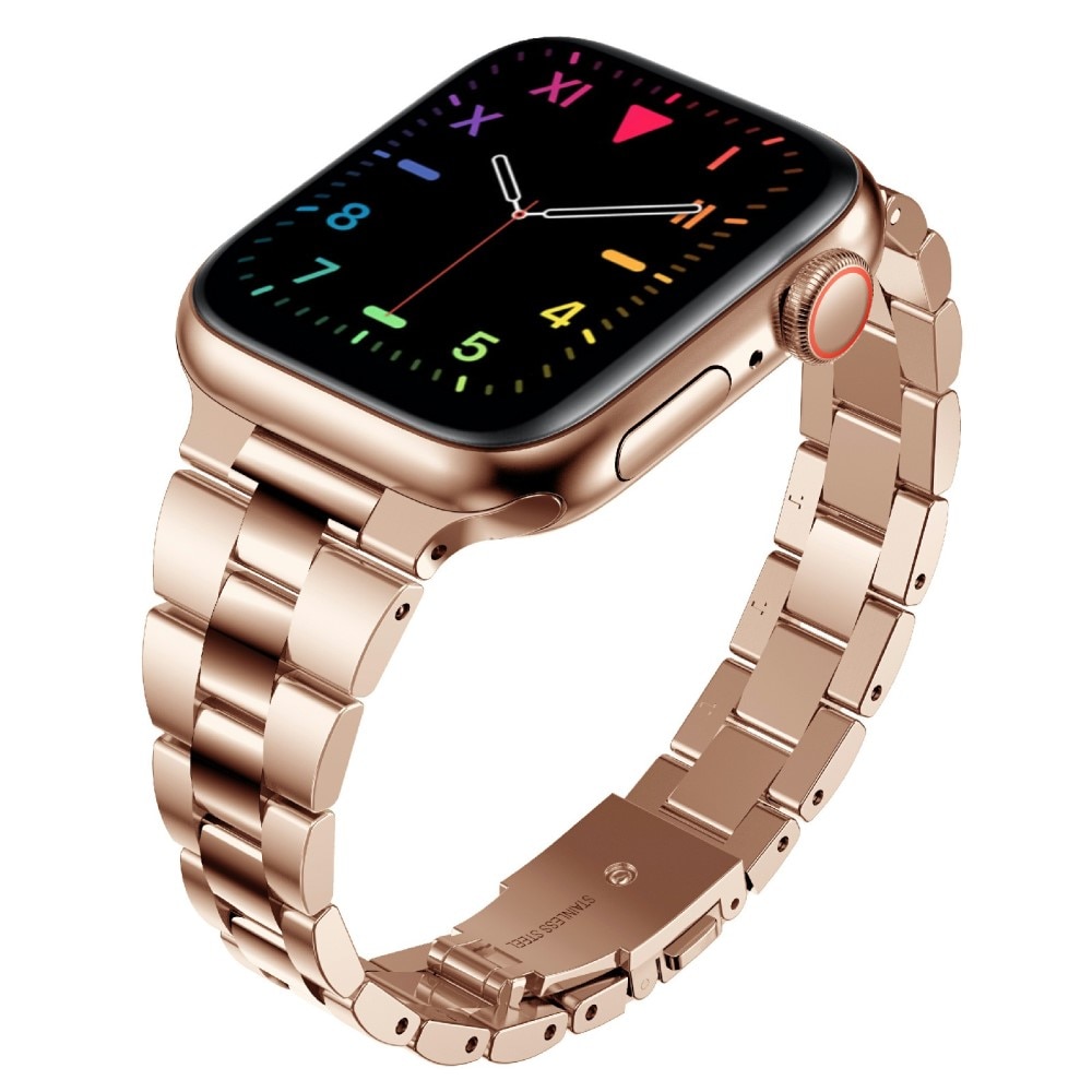 Correa fina de acero Apple Watch SE 40mm oro rosa