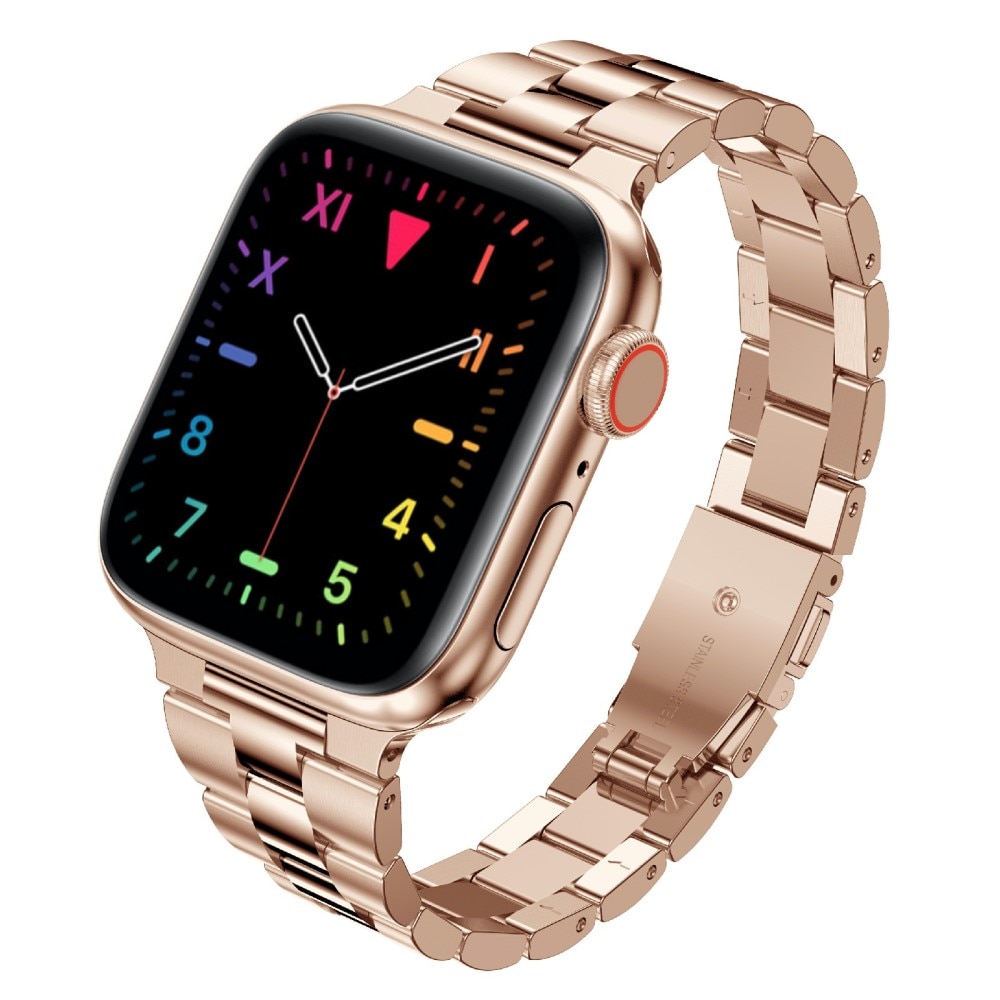 Correa fina de acero Apple Watch 45mm Series 7 oro rosa