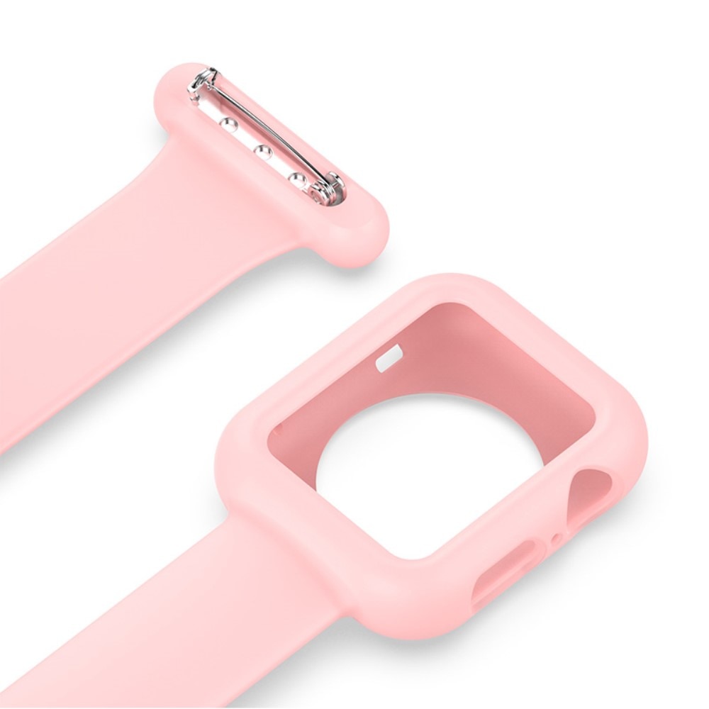 Reloj de bolsillo Funda de silicona Apple Watch 41mm Series 7 rosado